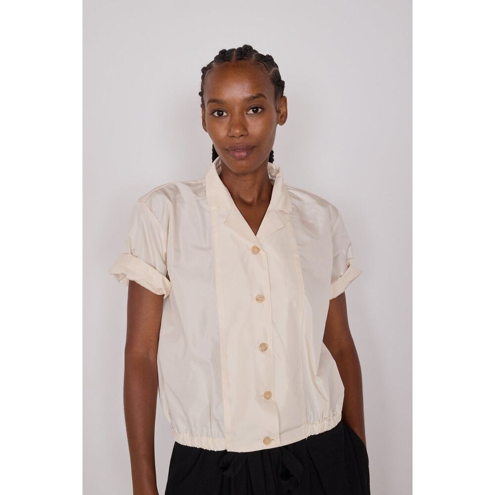 Caron Callahan James Silk Blend Cream Top Sz XL - Picture 2 of 5